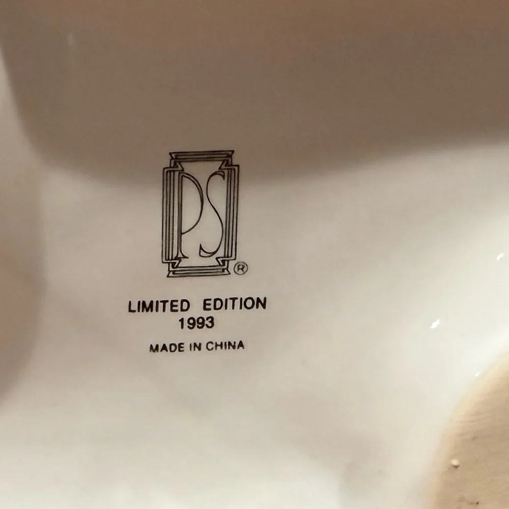 Paul Sebastian Porcelain Mantel Clock Floral Rose Quartz 1993 Limited Edition